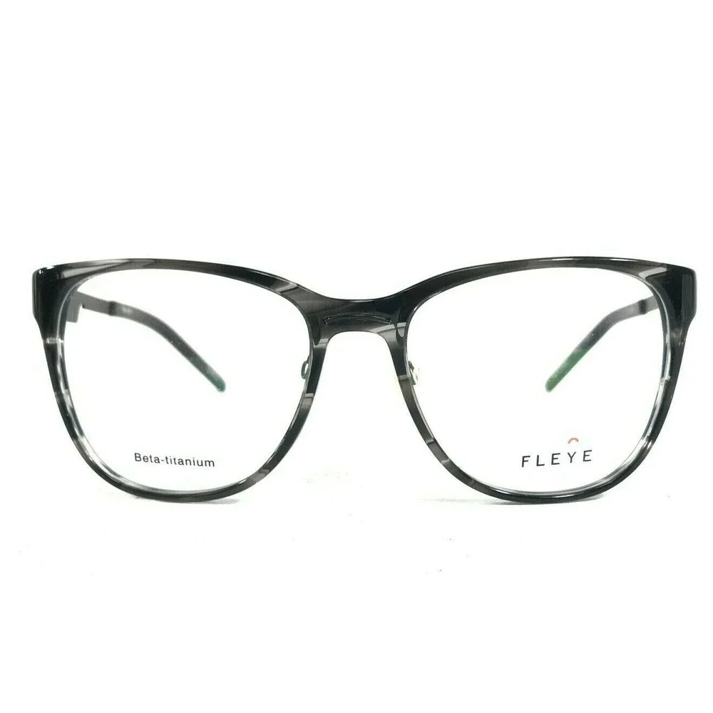 Fleye TILDA COL.033 Eyeglasses Frames Black Gray Horn Square MISSING NOSE PIECE